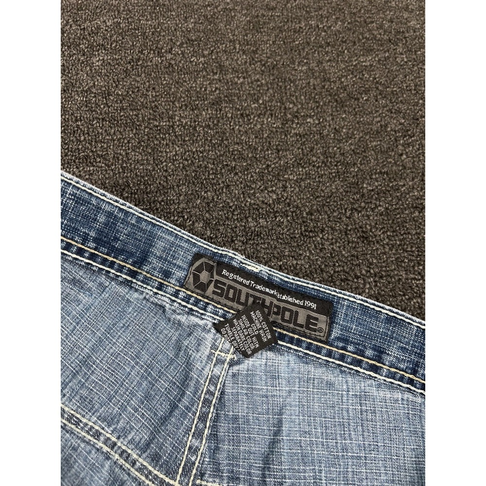 Vintage Southpole Baggy Jeans Mens 38 (Fits 36x32) Blue Hip Hop Y2K Wide Leg - Picture 3 of 9